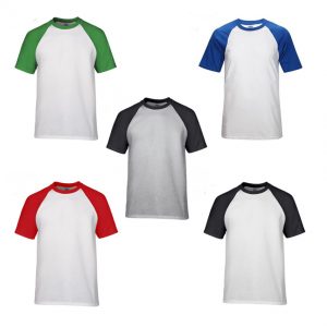 Raglan cotton Tee, T-shirt, color sleeve, round neck
