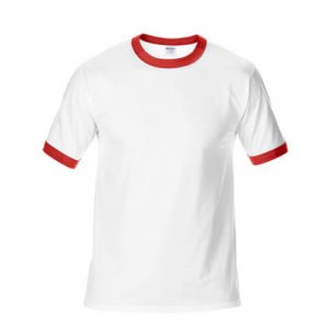 Ringer Cotton T-shirt. Tee. 180 gsm. Color Neck Ring, Color Ring Sleeve.