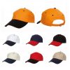 6 Panel Cotton Brush Sport Cap (2 Tone)