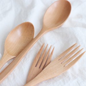 Wooden Cutlery Set In Pouch